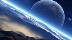 Outer space planets moon