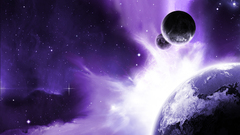 Outer space planets purple