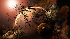 Outer space planets rocks