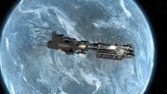 Outer space planets spaceships