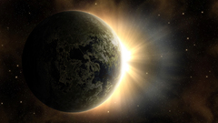 Outer space planets sunrise