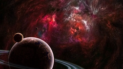 Outer space red galaxies