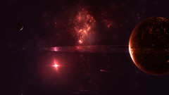 Outer space red lights