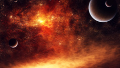 Outer space red planets