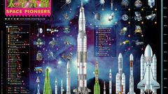 Outer space rockets infographics