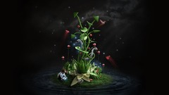 Outer space Swans Plants