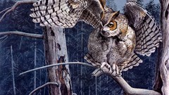 Owls artwork Guy Coheleach