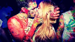 Paint alcohol party kissing Tomorrowland 2013