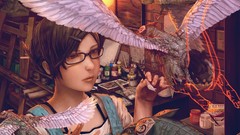 Paint Dragons glasses artist anime girls short hair meganekko 