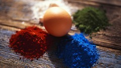 Paint eggs Easter colors powder