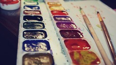 Paint multicolor paint brushes