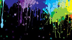 paint splatter colorful multiple display butterfly artwork