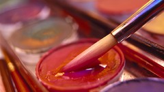 Paint still life artistic paint brushes