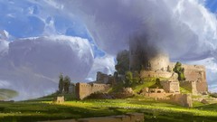 Paint tower Castles clay digital art