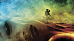 painting artwork Women Men hat desert statue face John Picacio