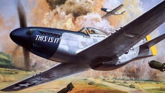 Paintings artistic planes P-51