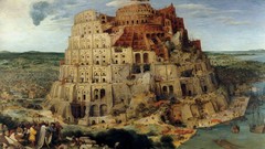 Paintings backgrounds classic art Tower of Babel Pieter Bruegel 