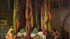 Paintings beds praying artwork