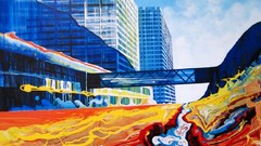 Paintings buildings rivers cityscapes artwork traditional art 