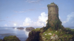 Paintings coast Castles ruins