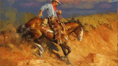 Paintings Cowboys artwork chasing