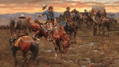 Paintings Cowboys Horses Cantankerous