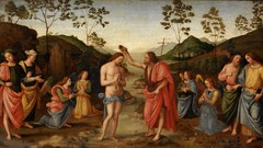 Paintings drawings Jesus Christ artwork perugino Battesimo di 