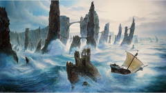 Paintings fantasy art Boats