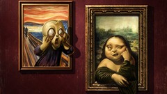 Paintings funny Mona Lisa artwork The Scream Da Vinci