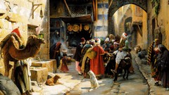 Paintings Gustav Bauernfeind A Street Scene Damascus