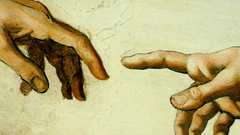 Paintings hands Michelangelo the