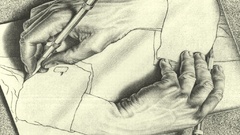 Paintings hands sketches illusions