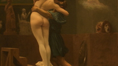 Paintings kissing masks Cupid