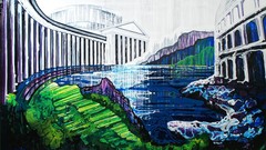 Paintings lakes Temples acropolis cityscapes artwork 