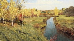 Paintings Landscapes autumn streams