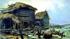 Paintings mill abandoned watermills