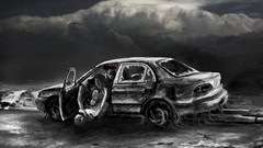 Paintings move science fiction Nuclear digital art romantically 