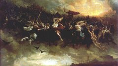 Paintings mythology Asgard Norse