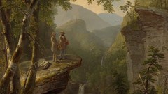 Paintings nature Trees creek