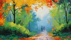 Paintings PATH THROUGH THE PARK Graham Gercken