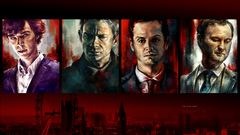 Paintings Sherlock Holmes benedict cumberbatch martin freeman 