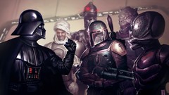 Paintings star wars Darth Vader science fiction boba fett bounty