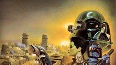 Paintings star wars Darth Vader spaceships science fiction 