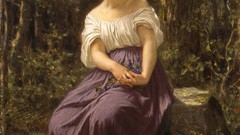 Paintings woods artwork portraits Hugues Merle