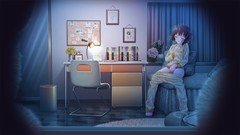 Pajamas short hair game cg underwear panties twintails 