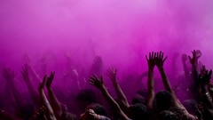 Palm hands purple party