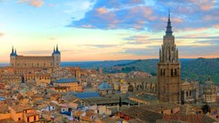 Panorama Spain buildings cities skyline cityscapes Toledo