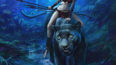 Pantera tattoos woman jungle