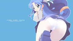 Panties blue hair Anime