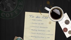 Paper coffee coins desks starbucks coffee cups to do list